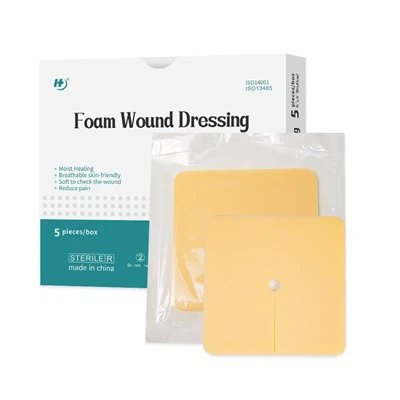 गैर-चिपकने वाला ट्रेकियोस्टोमी फोम ड्रेसिंग